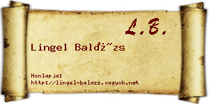 Lingel Balázs névjegykártya